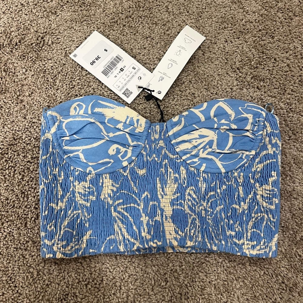 NWT Zara Bustier Strapless Crop Top